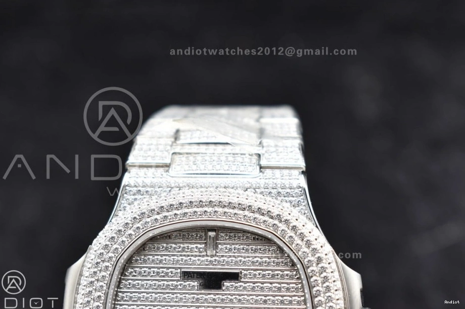 Full 5711 SS A324 Bezel Nautilus Dial Diamonds on TWF Diamonds Bracelet & 0328